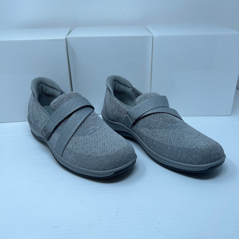 Orthofeet Womens 7 Gray 80062 Stretch Knit Orthopedic Walking Shoes New